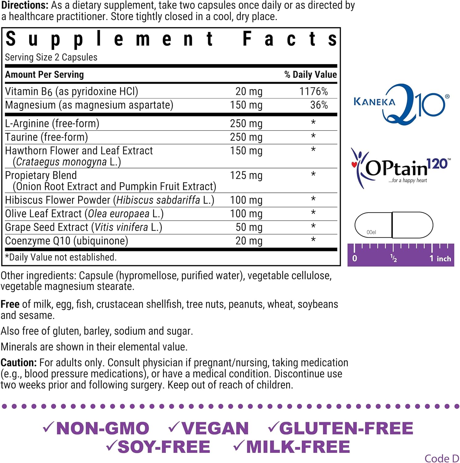 Bluebonnet Nutrition Apoyo para la Presión Arterial, Salud Vascular - 60 Cápsulas Vegetales