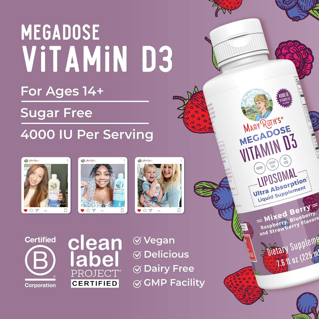 Megadose Vitamina D3 Liposomal 4000 UI - MaryRuth's