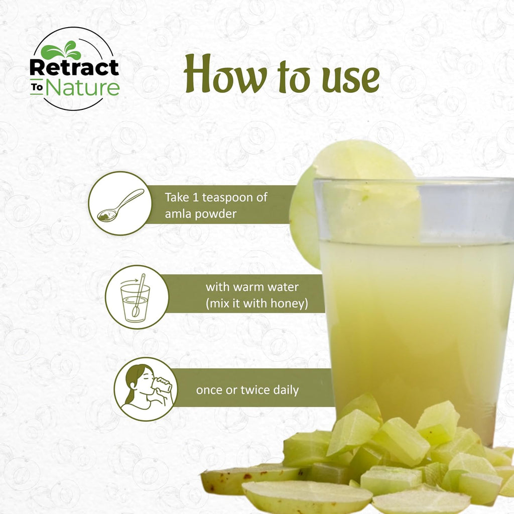 Retract To Nature Amla Powder (Amalaki) - 16 oz, Fuente Natural de Vitamina C del Himalaya