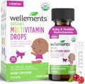Wellements Organic Baby Multivitamin Drops - Gotas Multivitamínicas Orgánicas para Bebés y Niños Pequeños (30 ml) - Sabor Cereza