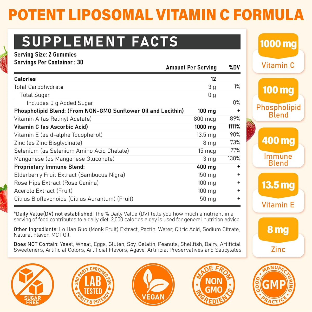 Gomitas de Vitamina C Liposomal 1000 mg para – La protección de las células frente al daño oxidativo. – Image 2