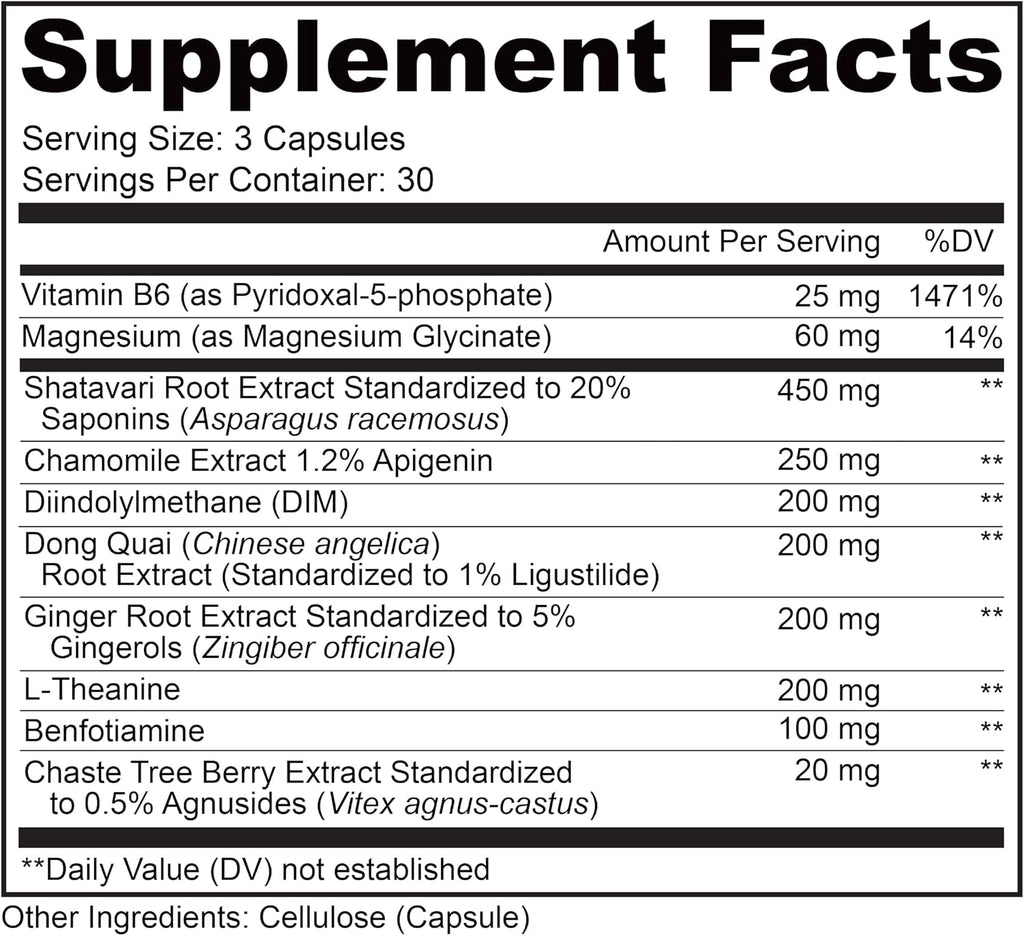 LIVELY VITAMIN CO. Get Even - Equilibrio Hormonal Femenino - Reduce Síntomas de Período, PMS y Menopausia - 90 Cápsulas