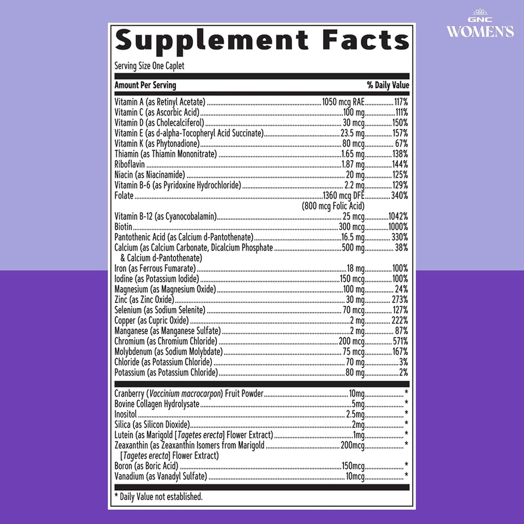 GNC Women's One Daily Multivitamin Essentials - Multivitamínico Diario para Mujeres (60 Comprimidos)