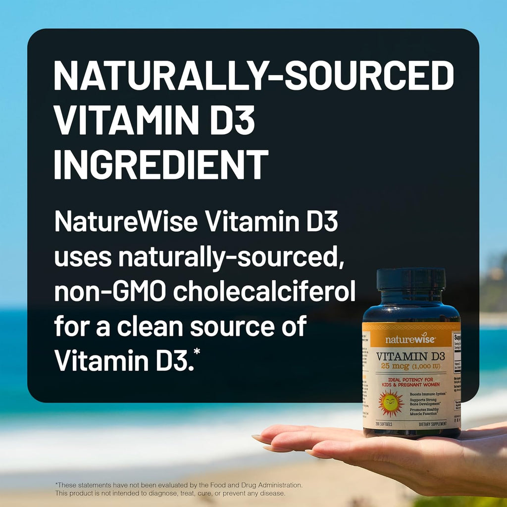 NatureWise Vitamina D3 1000 UI (25 mcg) - 360 Cápsulas Blandas