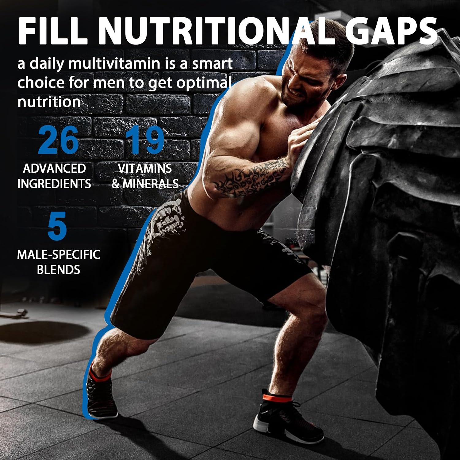 Multivitamínico Metilado para Hombres en Gominolas - Omega 3 Vegano, CoQ10, Zinc, Vitaminas A, C, D3, K2, E, Complejo B, Calcio, Magnesio, Licopeno - Sin Azúcar, 120 Unidades
