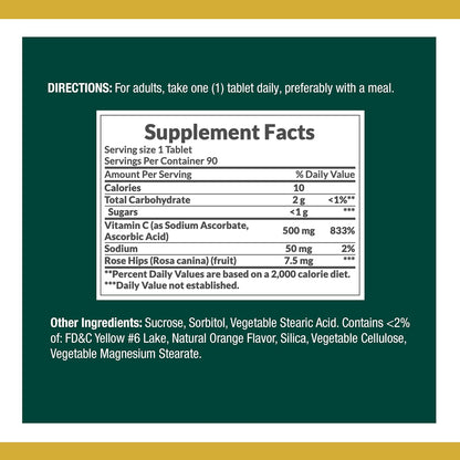 Nature's Bounty Vitamina C con Escaramujo, 500 mg, 270 Comprimidos – Image 2