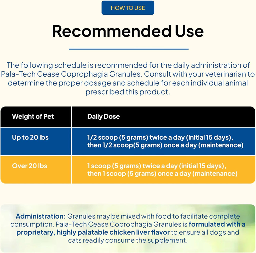 Pala-Tech Cease Coprophagia Granules - Stool Eating Deterrent for Dogs - 450 g
