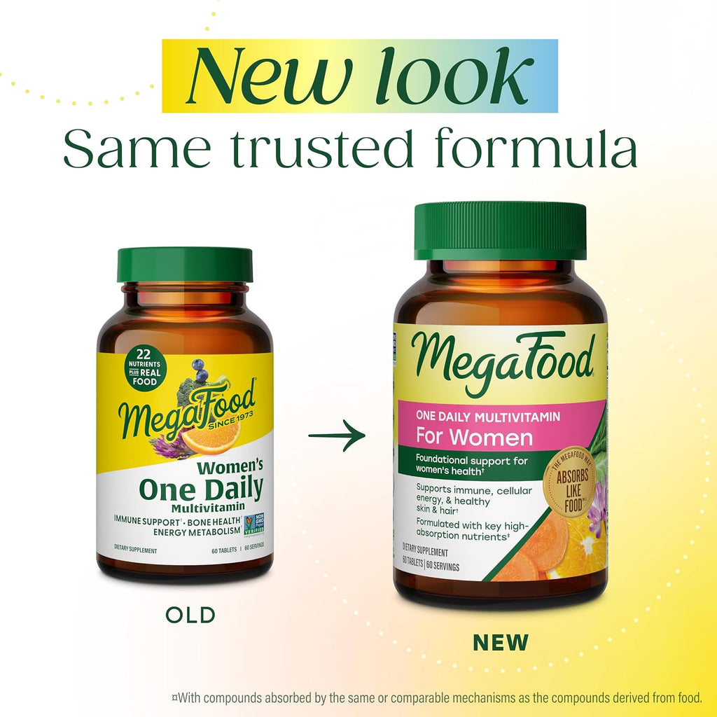 MegaFood Multivitamínico para Mujeres One Daily - 90 Comprimidos - Con Hierro, Vitaminas C, D y B