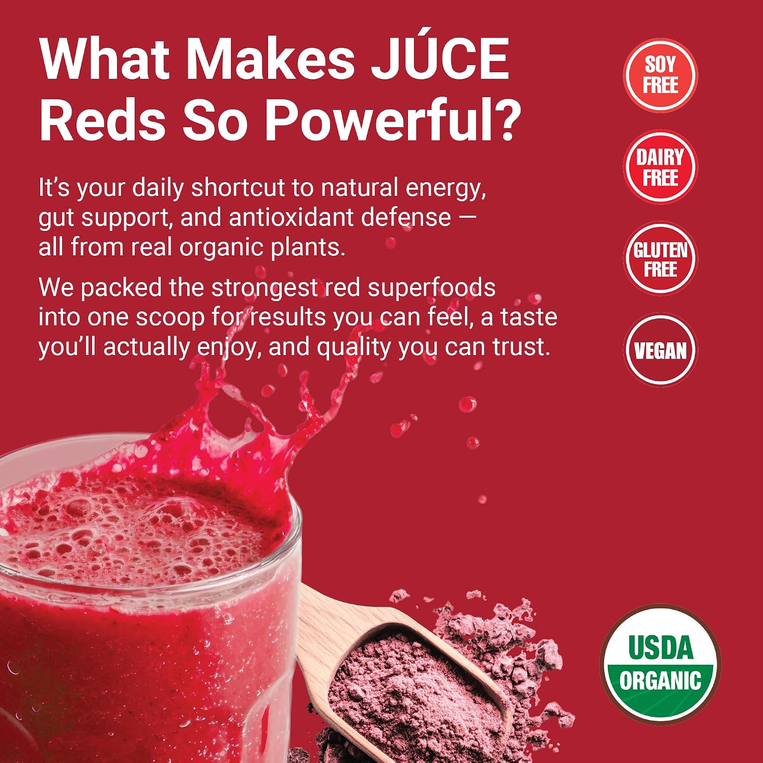 Terra Kai Organics JUCE Reds Superalimento Orgánico en Polvo - Sabor Garden Berry (230g)