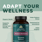 Ancient Nutrition Women's Hormones – Ayuda a Reducir el Estrés, Apoya la Energía y el Equilibrio Hormonal – 60 Cápsulas