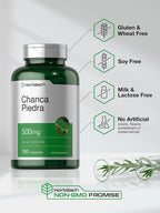 Horbäach Chanca Piedra Cápsulas | 500mg | 150 Cápsulas | Suplemento Herbal Sin Gluten y No Transgénico