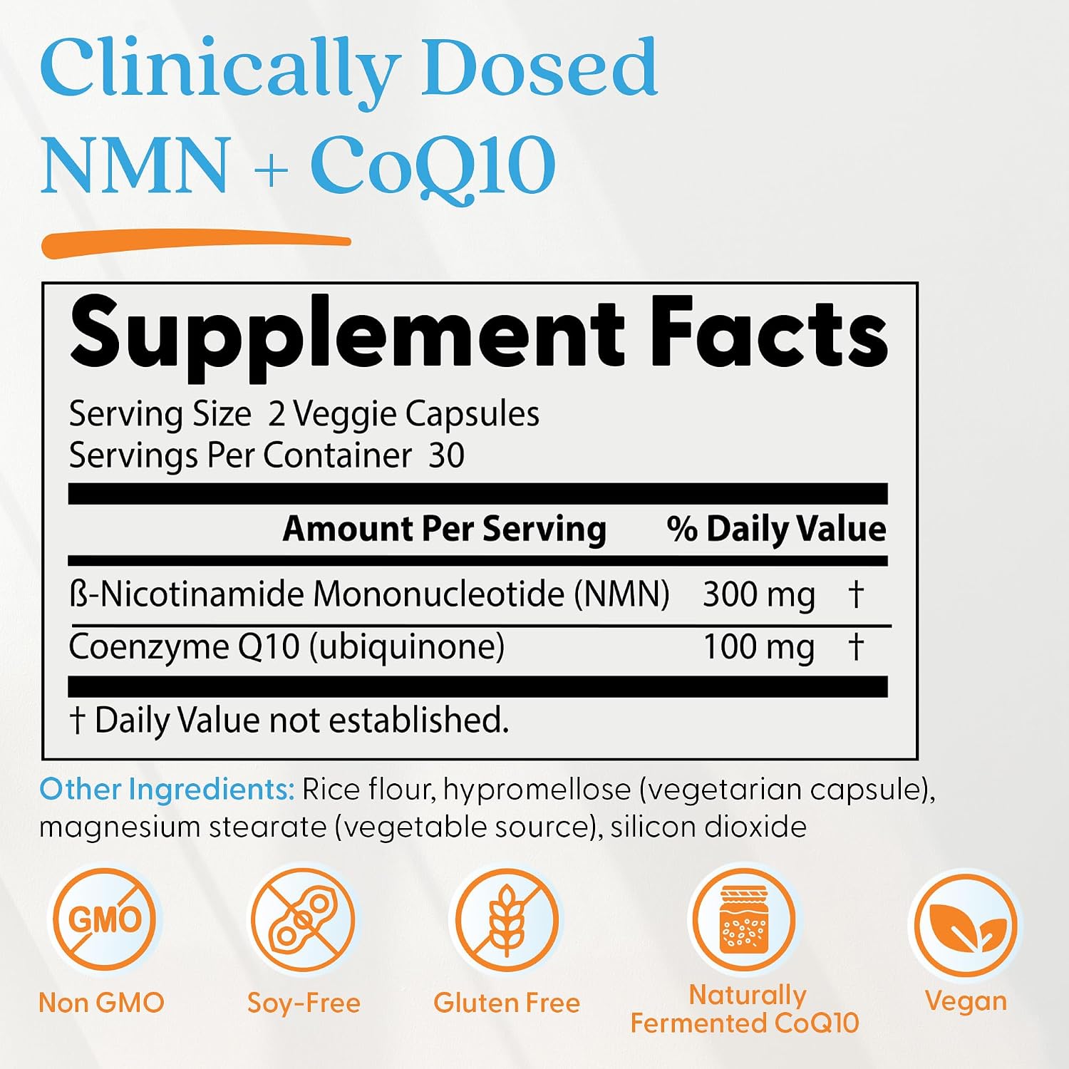 Doctor's Best NMN + CoQ10, 60 Cápsulas Veganas