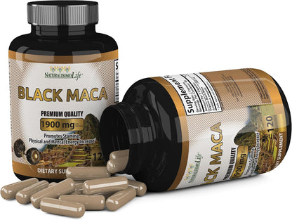 Maca Negra Orgánica 1.900 mg por Ración - Energía Natural Peruana - 120 Cápsulas – Image 3