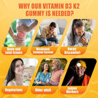Gominolas de Vitamina D3 K2 5000IU con Omega-3, K2 MK-7 100mcg, Vitamina C, Zinc y 5 Vegetales Orgánicos - Nextdia