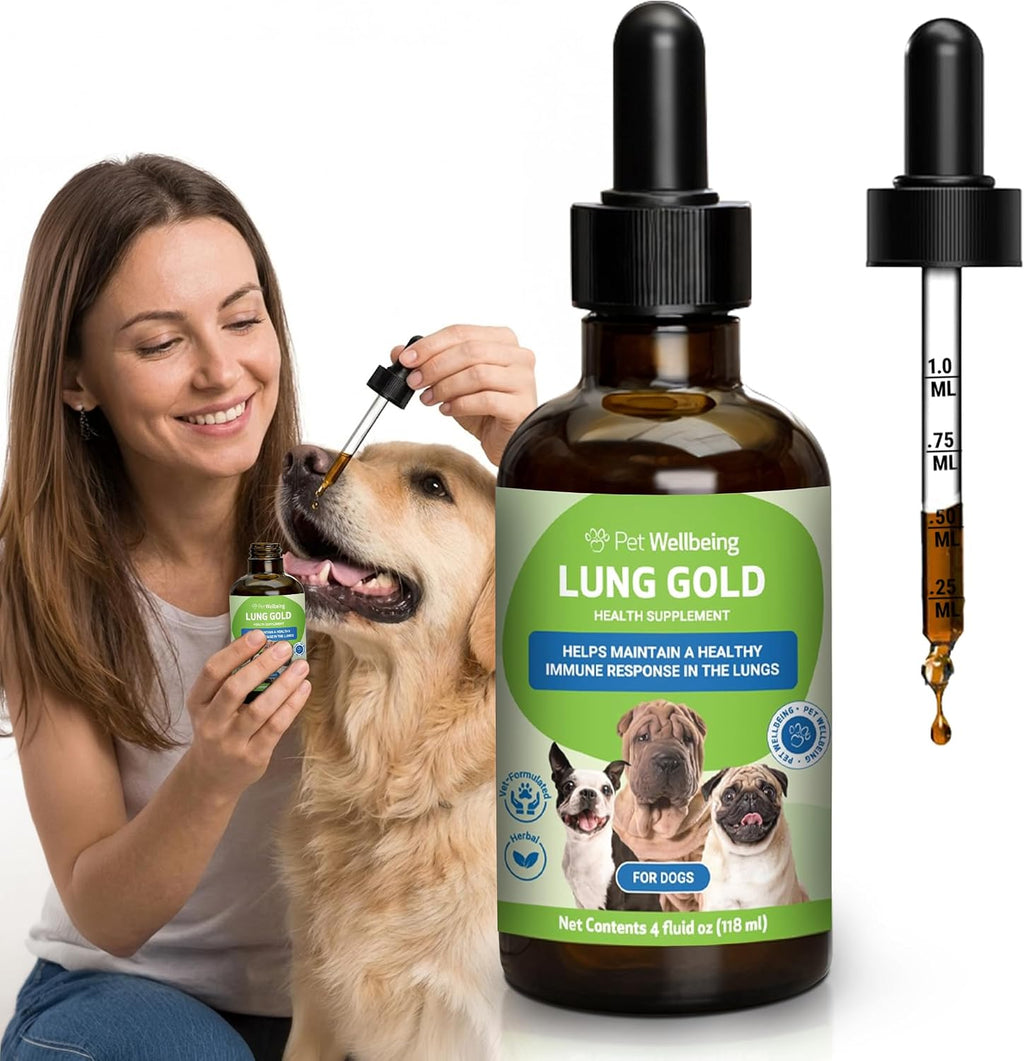 Pet Wellbeing Lung Gold para Perros – Apoyo Respiratorio Natural – 60 ml