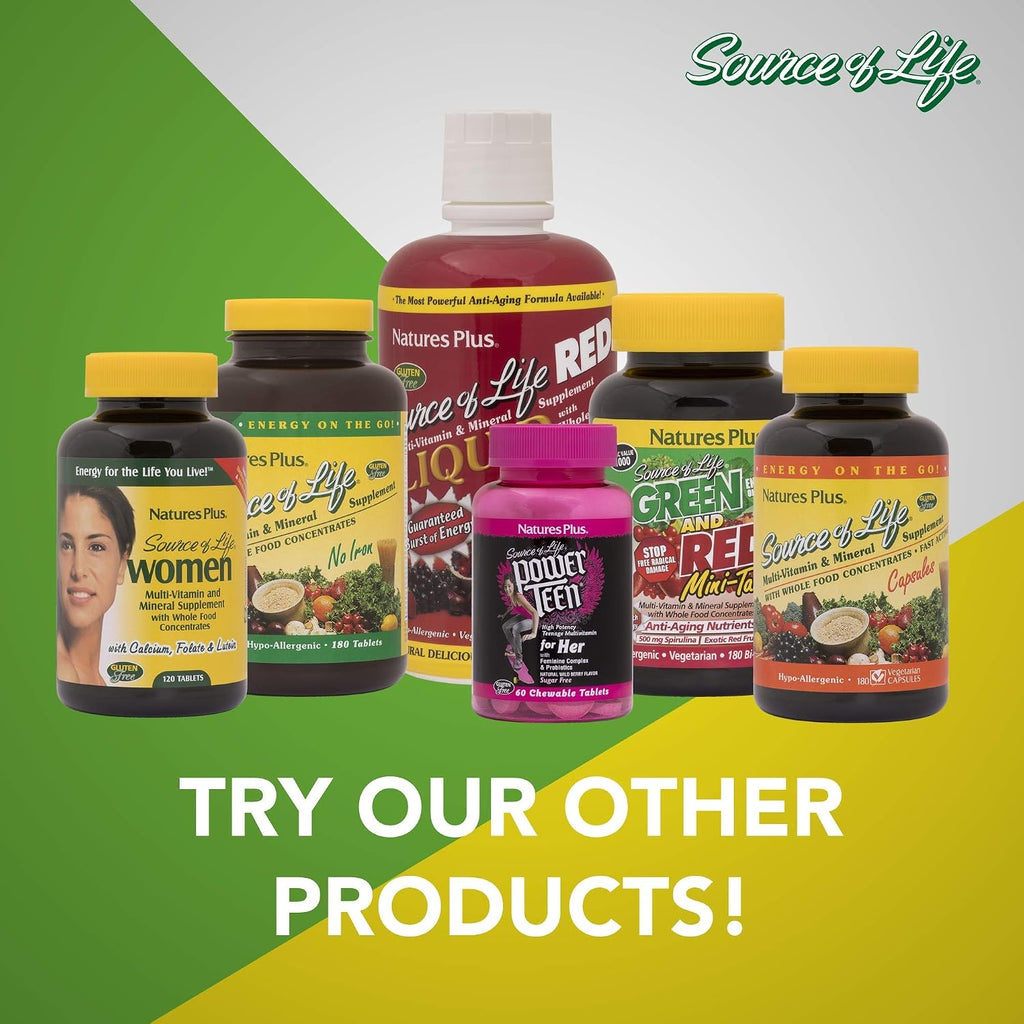 NaturesPlus Source of Life Masticable Multivitamínico – Manzana Canela – 90 Comprimidos