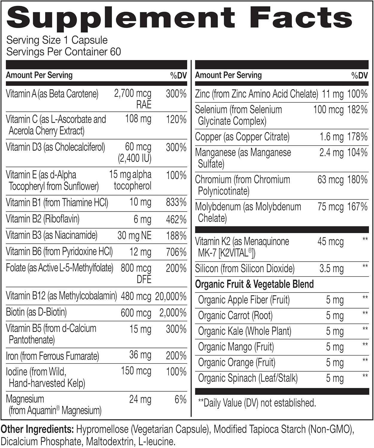 NATURELO Multivitamínico Bariátrico - Con Hierro - 60 Cápsulas Vegetales (Paquete de 2)