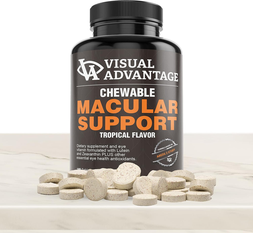 Visual Advantage® Macular Support Chewables – AREDS2 – 180 Comprimidos Masticables Sabor Tropical