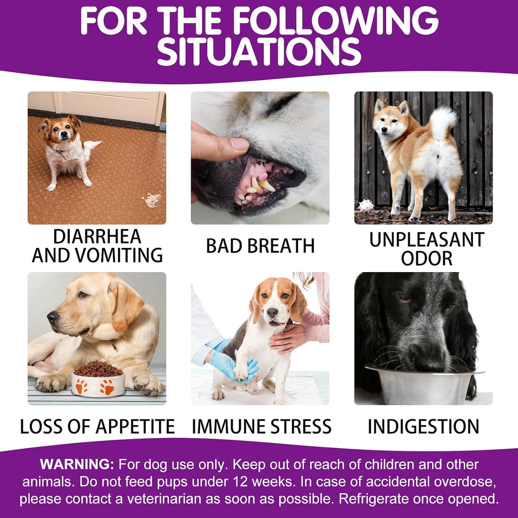 Probióticos Masticables para Perros - Promueve Digestión y Pelaje - Suplemento de Fibra Natural - 120 Comprimidos Sabor Pato
