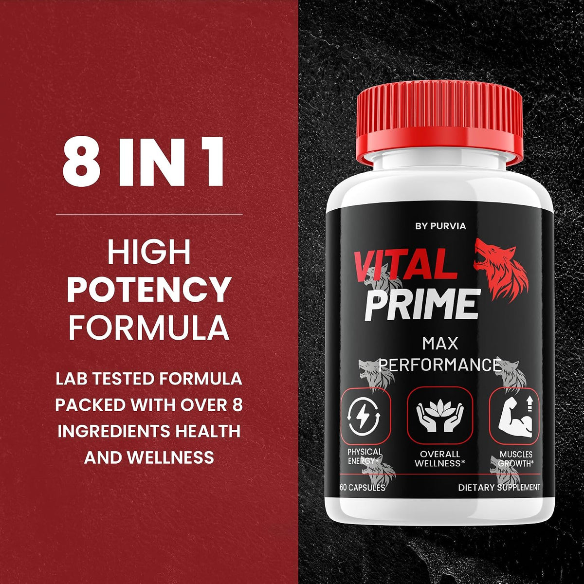(5 Pack) Vital Prime Pills - Vital Prime Original Supplement, Vital Prime Advanced Formula, VitalPrime Maximum Strength Formula - Vitalprime Complex for Overall Wellness Support, USA (300 Capsules) - görsel 5