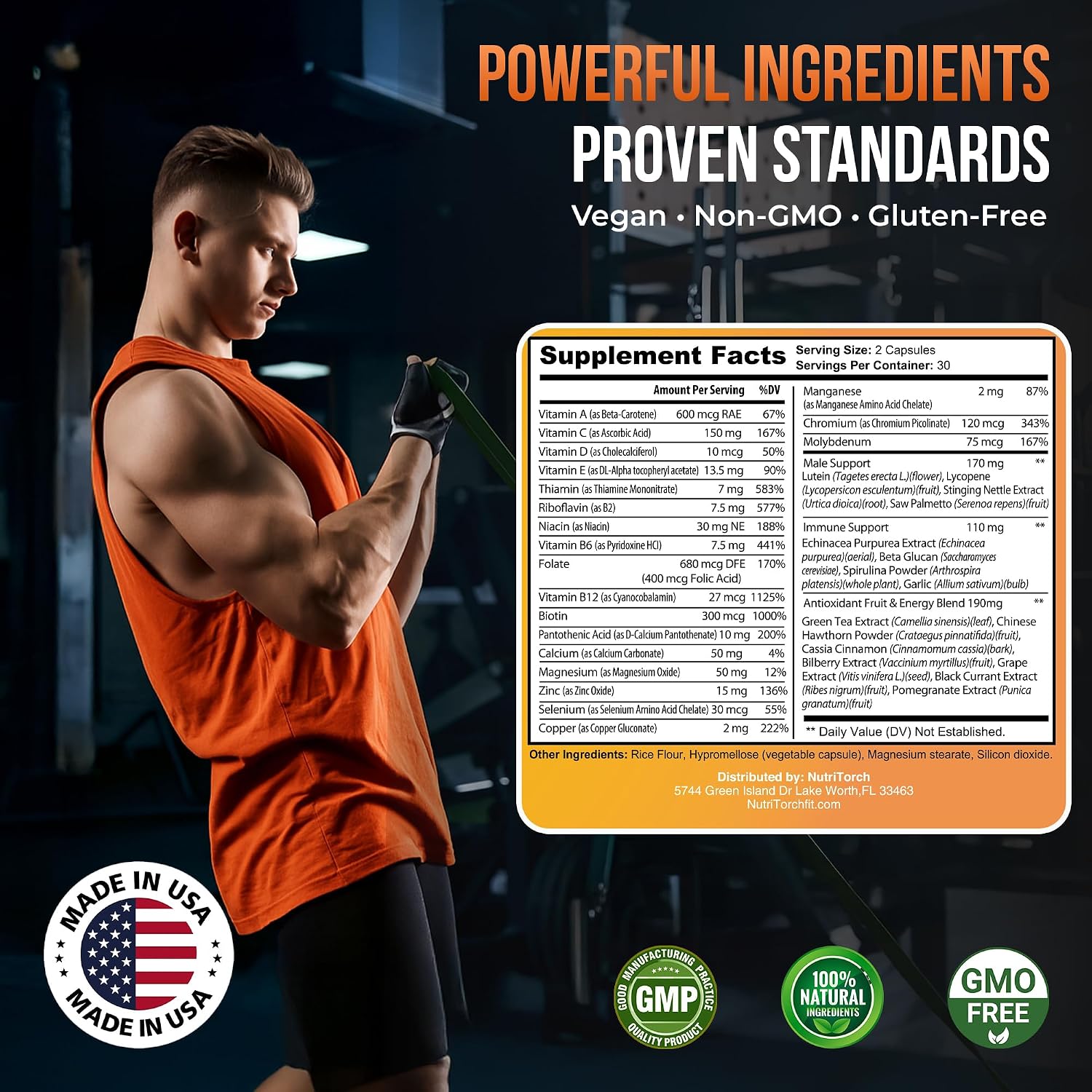NutriTorch Multivitamínico para Hombres – 60 Cápsulas