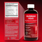 Globulo Rojo Suplemento de Hierro Líquido - Alta Potencia con Vitaminas B - Vegano - 473 ml