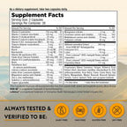 Mt. Angel Vitamins - Multivitamínico Diario para Hombres 50+ con Hierro, Calcio y KSM-66 Ashwaganda, 60 Cápsulas