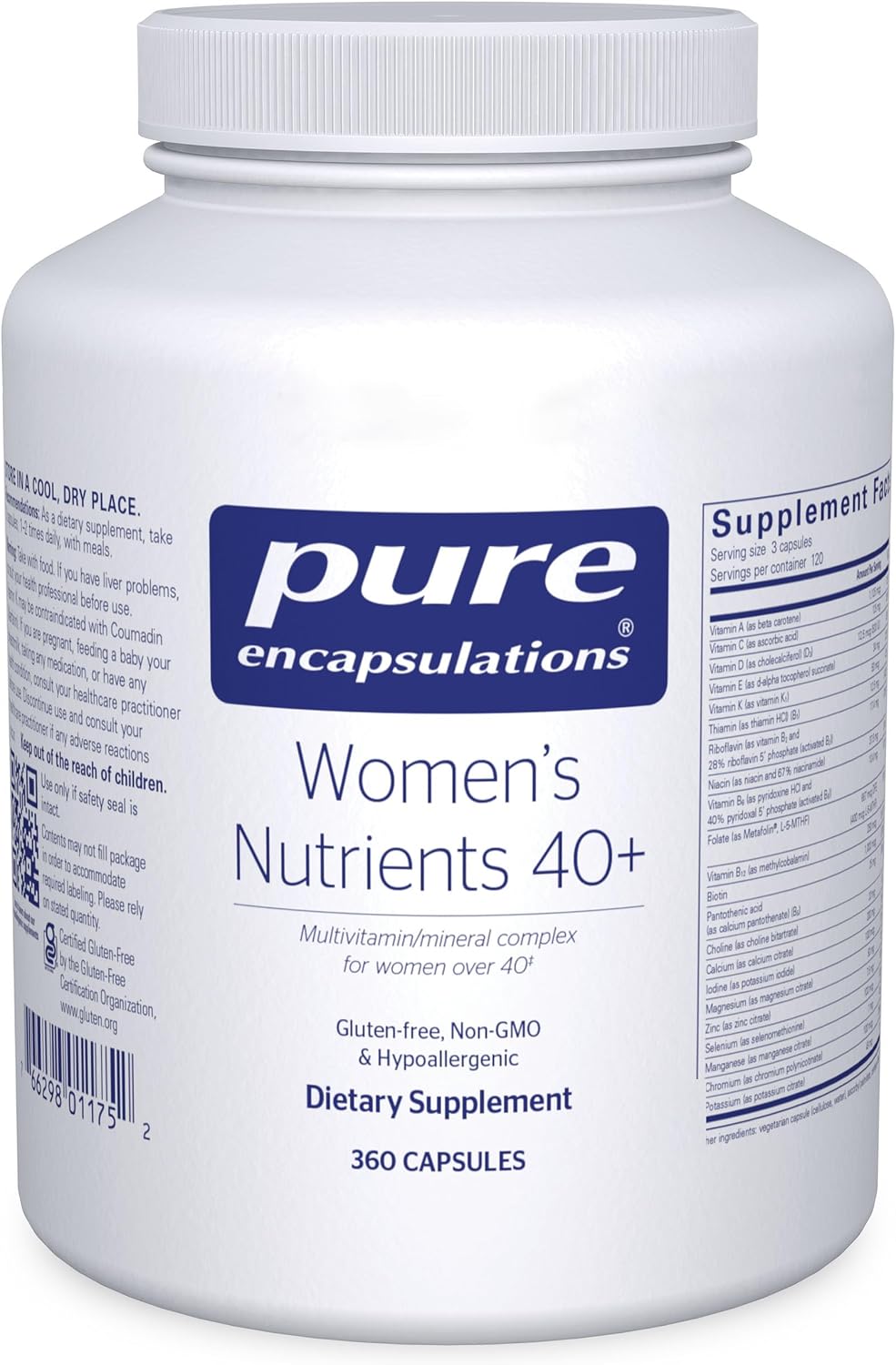 Pure Encapsulations Women's Nutrients 40+ - Multivitamínico para Mujeres Mayores de 40 Años - 360 Cápsulas