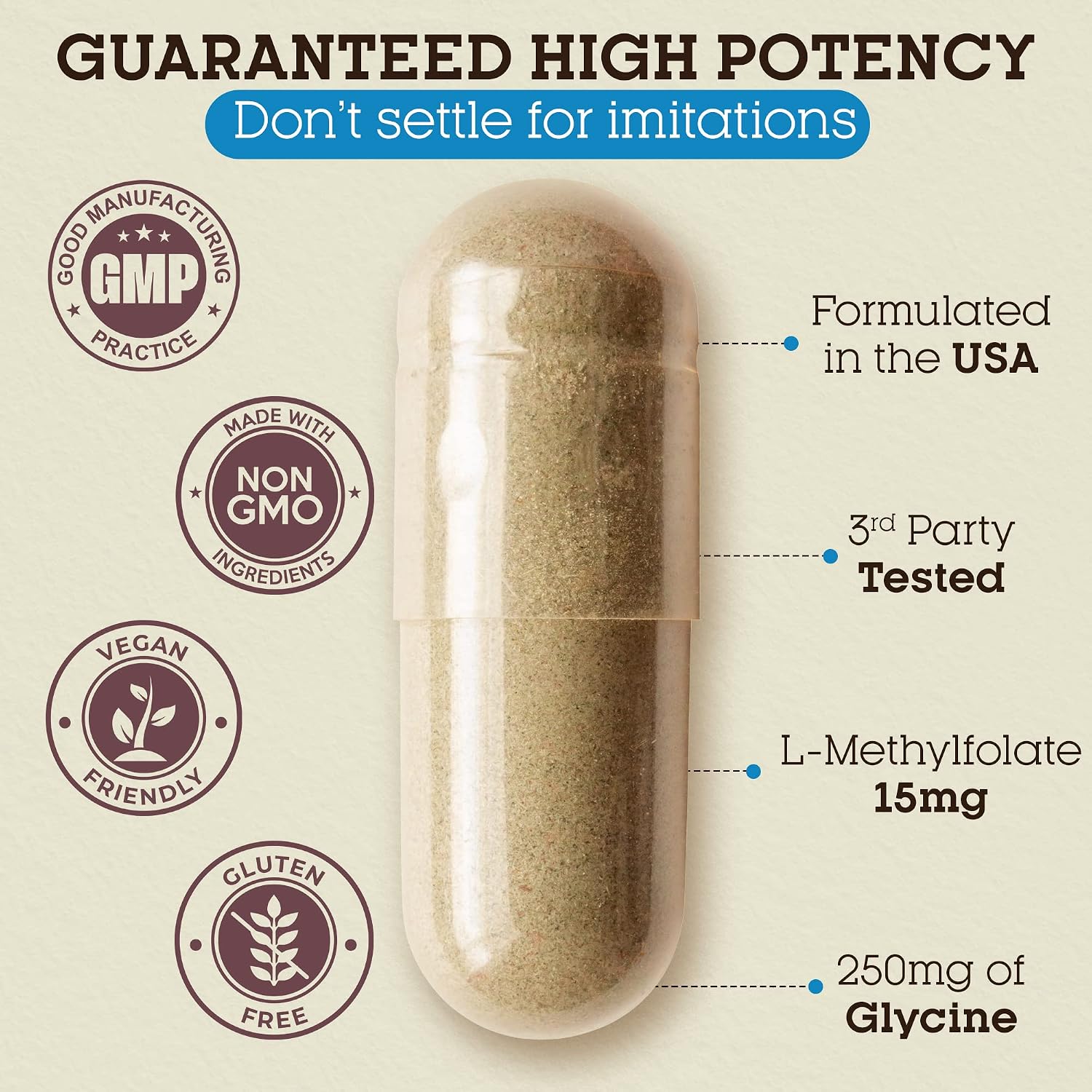 Teraputics L-Metilfolato 15 mg | 120 Cápsulas Veganas