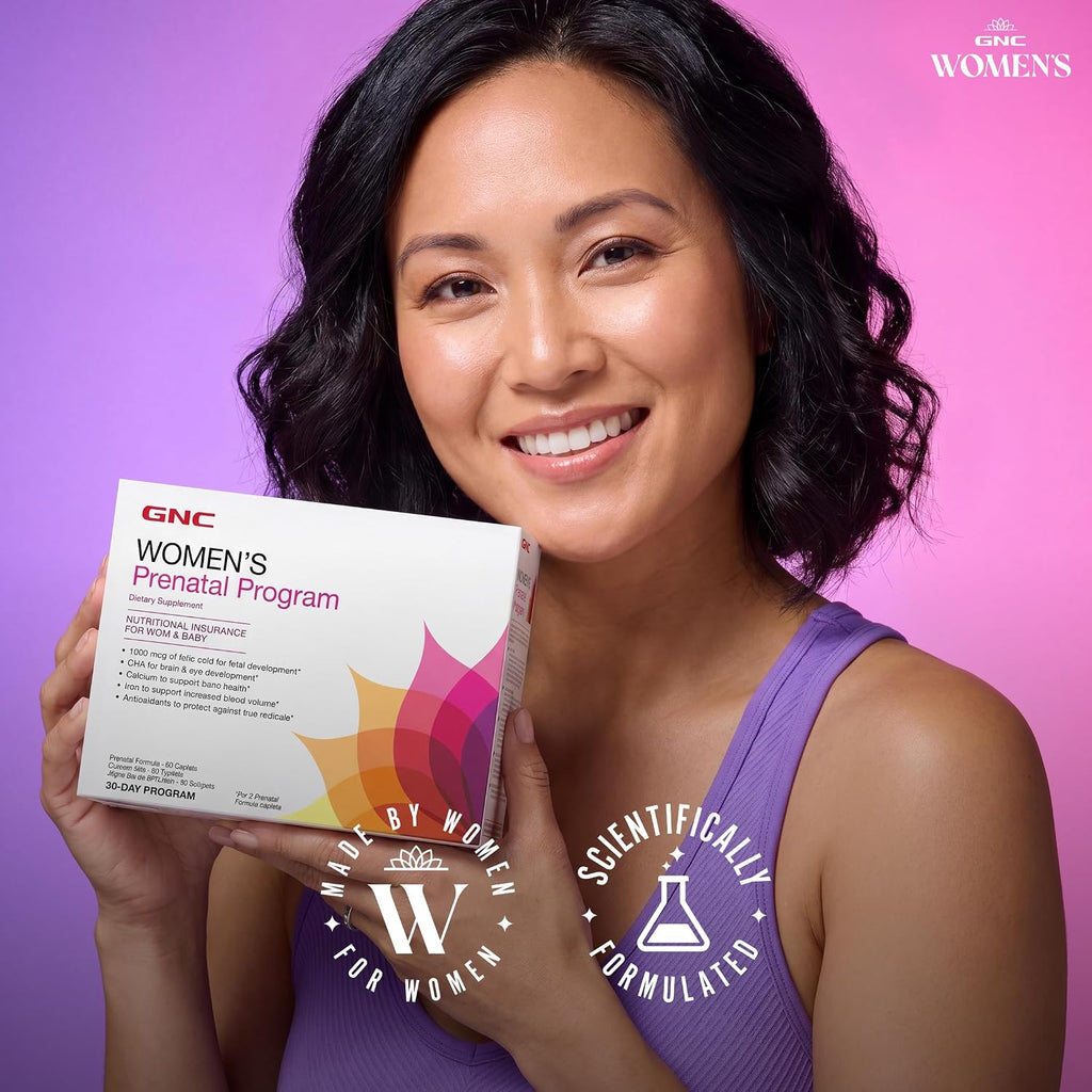 GNC Women's Prenatal Program - Sistema de suplementos diarios, 30 packs