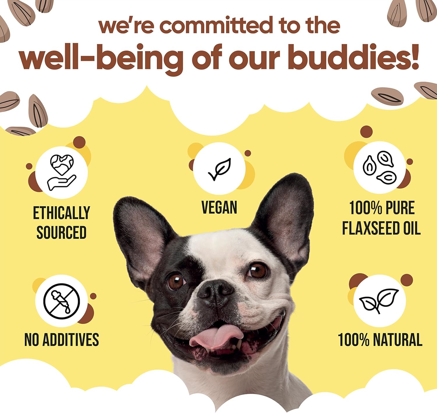 Buddycare Aceite de Linaza - 500 ml - Suplemento Natural para Perros y Gatos - Rico en Ácidos Grasos Omega-3 para un Pelaje y Piel Saludables