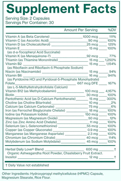 Love Wellness Daily Love Multivitamínico – Vitamina D: Contribuye a la absorción normal del calcio y al – Image 6