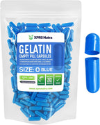 XPRS Nutra Cápsulas Vacías Tamaño 0 - 100 Cápsulas de Gelatina para Suplementos DIY (Azul)