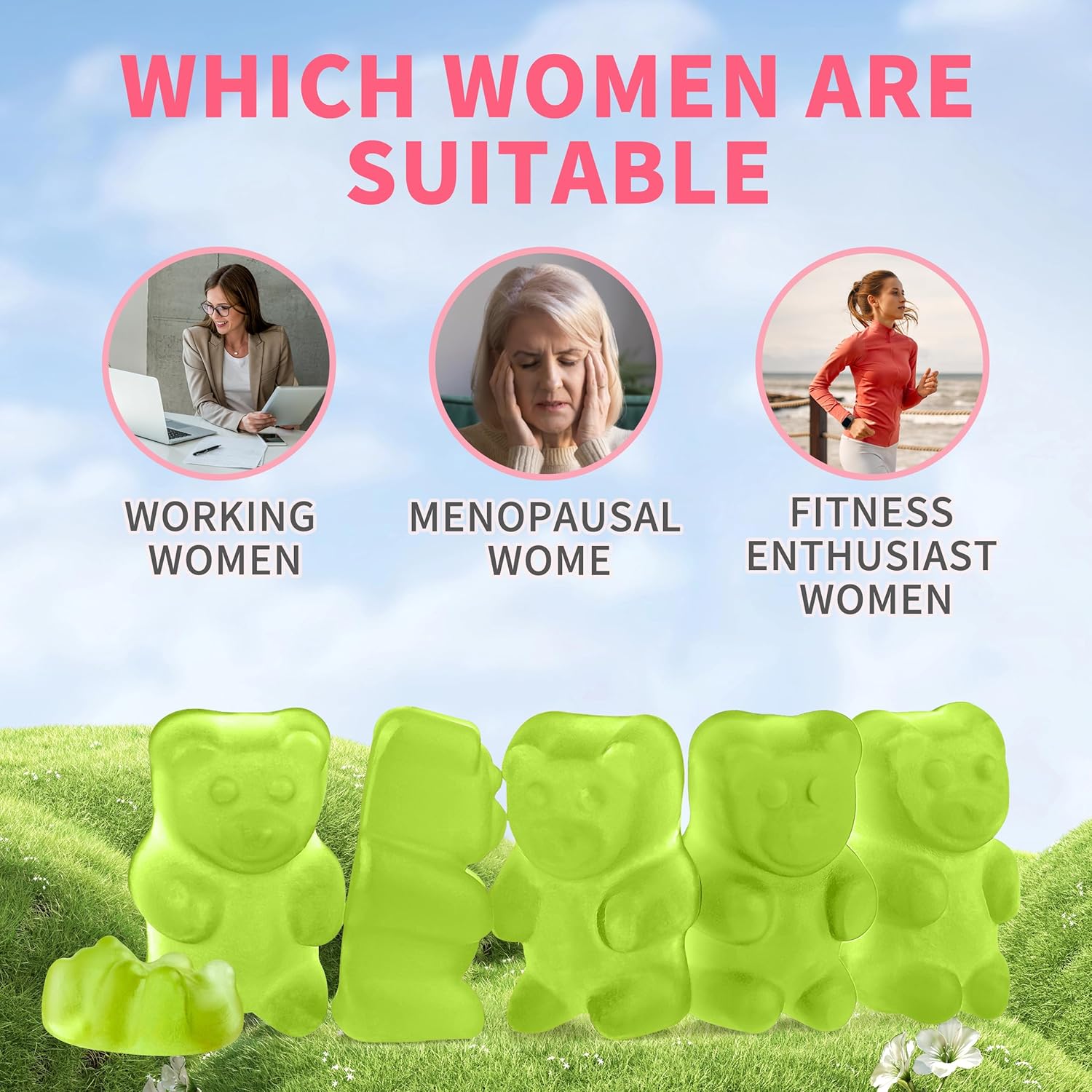 Gominolas de Cortisol para Mujer - Hudetex, 180 unidades