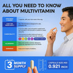 Multivitamínico para Hombres 46-en-1 - Complejo B con Alimentos Integrales y Enzimas - 90 Cápsulas