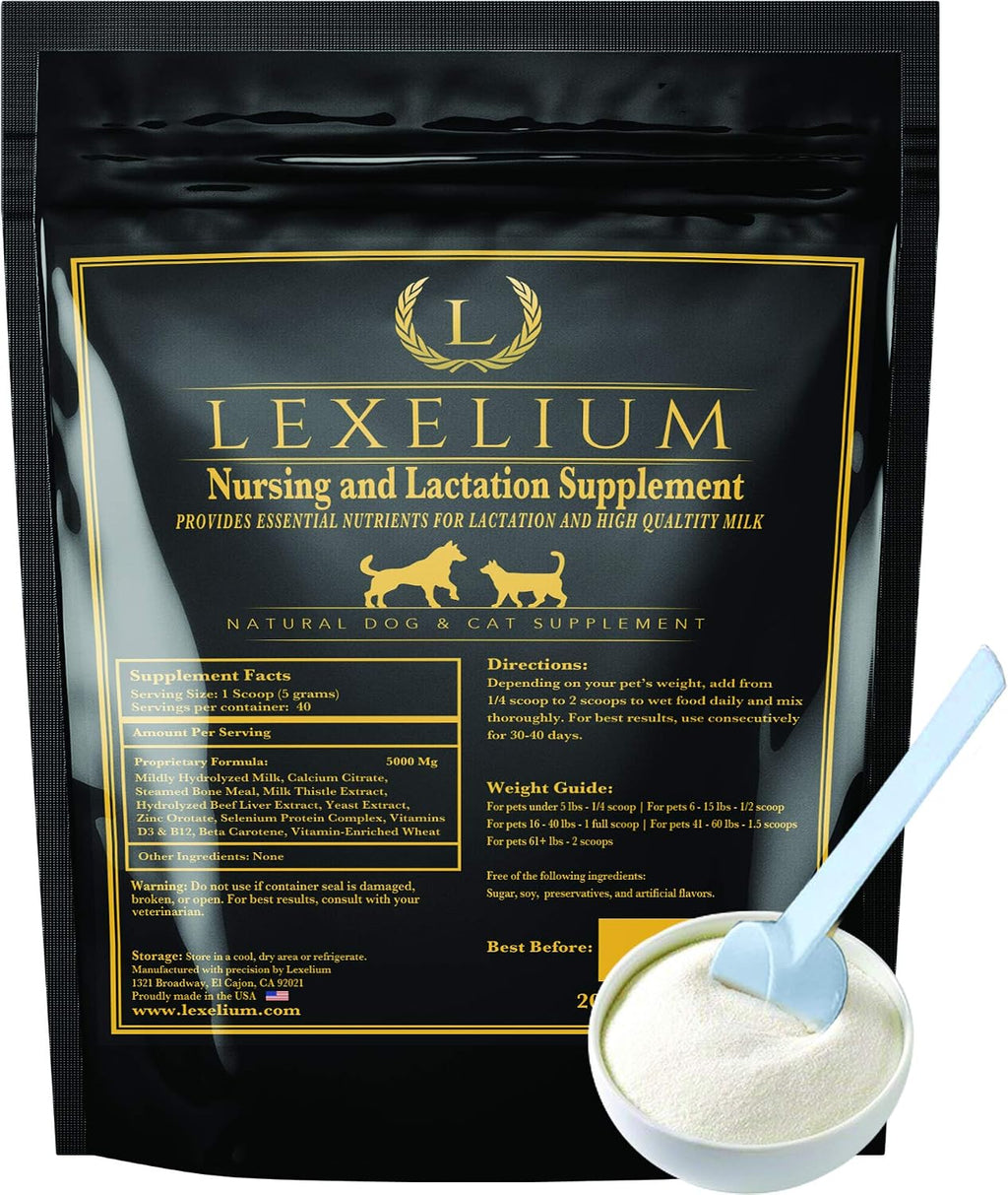 Lexelium Suplemento de Lactancia y Vitaminas para Perros y Gatos - 200g