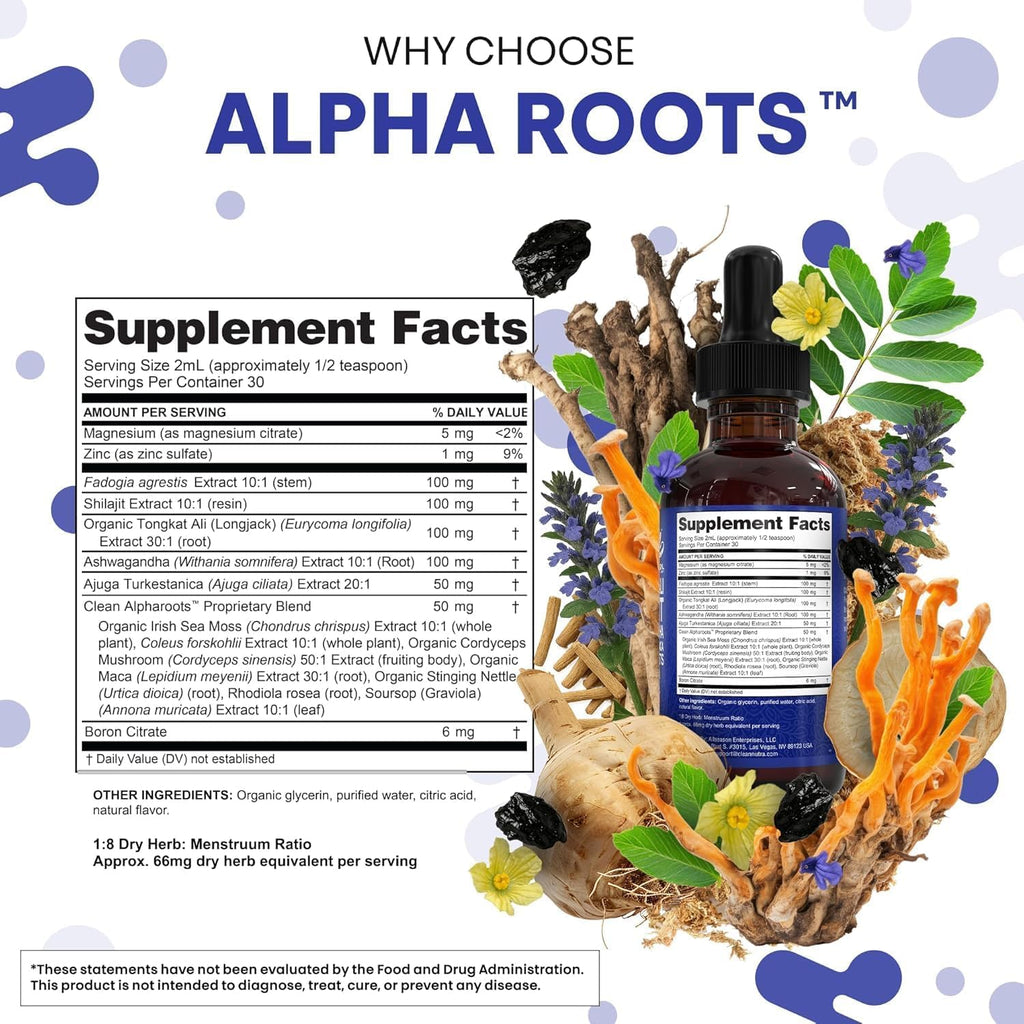 Tongkat Ali Líquido con Shilajit, Ashwagandha, Turkesterona, Fadogia Agrestis, Magnesio, Musgo Marino y Zinc - Clean Nutra