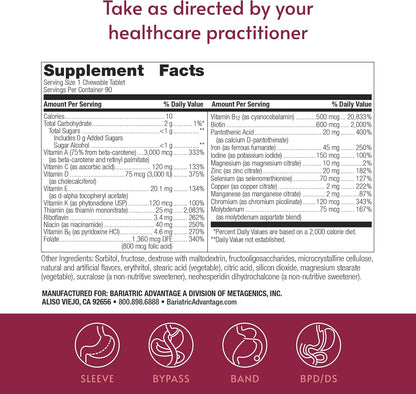 Bariatric Advantage Chewable Ultra Solo con Hierro - Multivitamínico Diario para Pacientes Bariátricos - 90 Comprimidos – Image 4