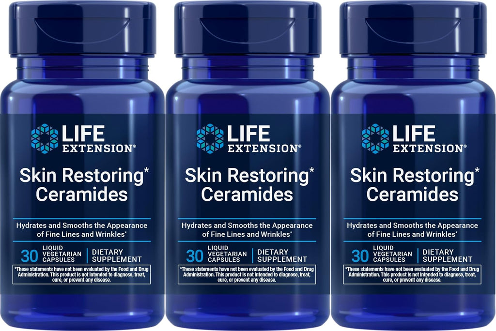 Life Extension Skin Restoring Ceramidas, 50 Cápsulas Vegetales - Complemento de Fitoceramidas