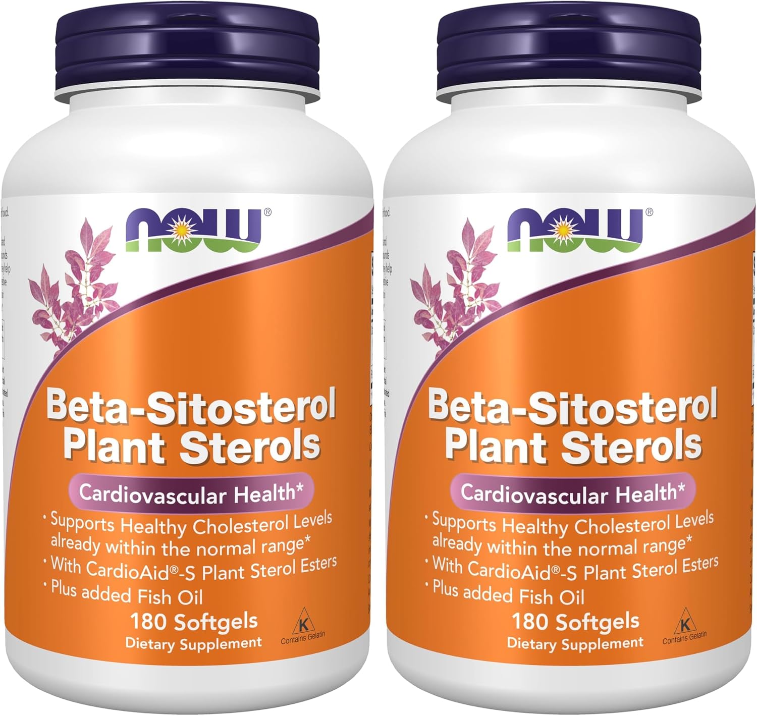 NOW Foods, Beta-Sitosterol Esteroles Vegetales con CardioAid®-S y Aceite de Pescado, 180 Cápsulas Blandas
