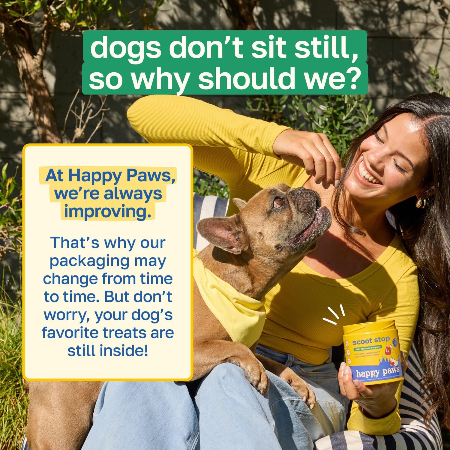 Happy Paws Scoot Stop – Snacks blandos para perros con aceite de coco, calabaza y algas marinas, 200 uds.