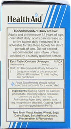 HealthAid Vitamina B6 (Piridoxina HCl) 10mg - 100 Comprimidos