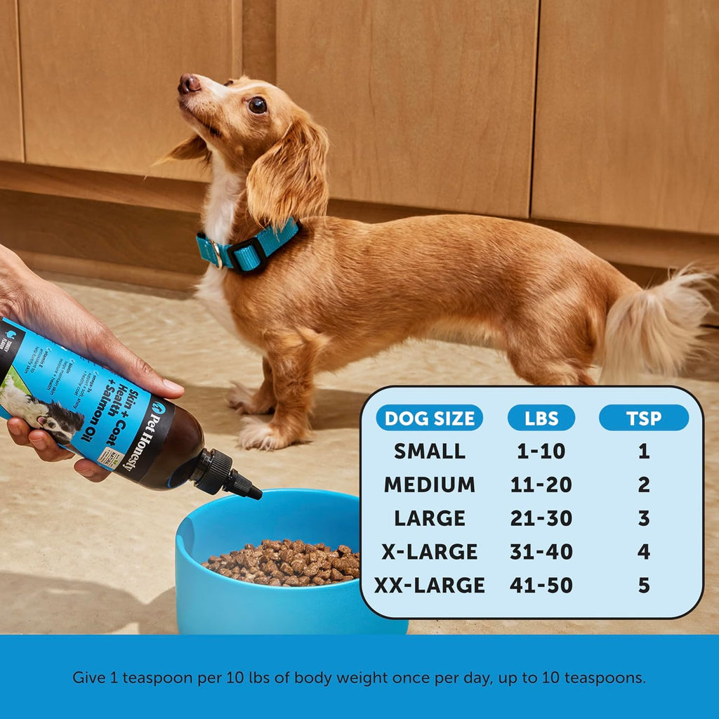 Pet Honesty Suplemento de Piel y Pelaje para Perros con Aceite de Salmón - Caldo de Huesos con Aceite de Salmón, Colágeno, Biotina y Vitamina E (340 g)