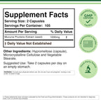 Cápsulas de Extracto de Mucuna Pruriens - 1000 mg por ración, 20% L-Dopa - 210 Cápsulas