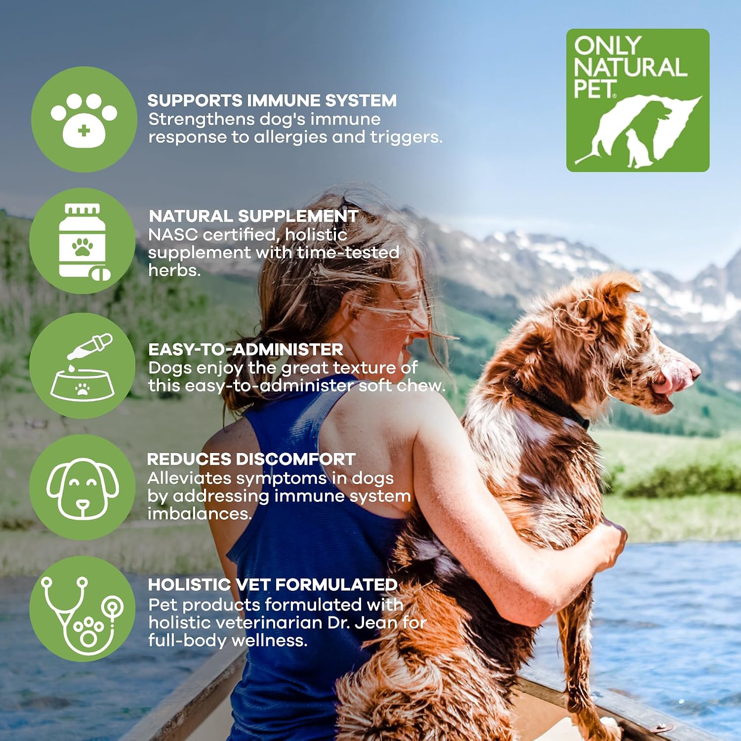 Only Natural Pet Immune Balance - Complemento Inmunológico para Perros y Gatos con Fitoesteroles, 60 Comprimidos