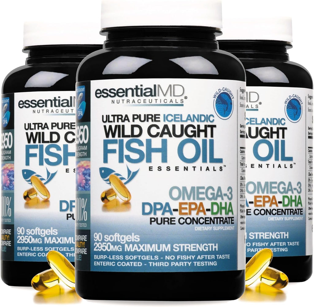 Essential MD Triple Strength Omega-3 2900mg – Aceite de Pescado Islandés – 90 Cápsulas Blandas