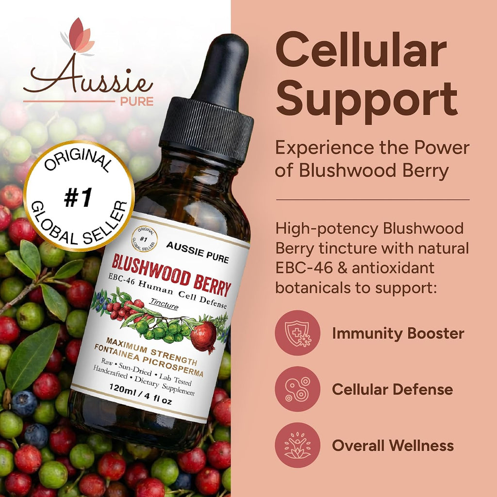 Blushwood Berry EBC-46 Tintura – Apoyo Inmunológico y Celular – Antioxidante Natural – Fórmula Vegana Sin Alcohol – 120 ml