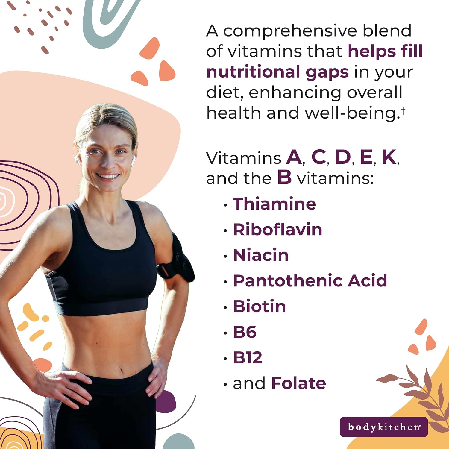 Body Kitchen Women’s Multivitamin with Optifolin+ & VitaCholine – 60 Cápsulas