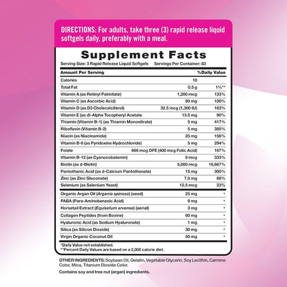 Nature's Truth Vitaminas para Cabello, Piel – La biotina contribuye al funcionamiento normal del sistema nervioso. – Image 2