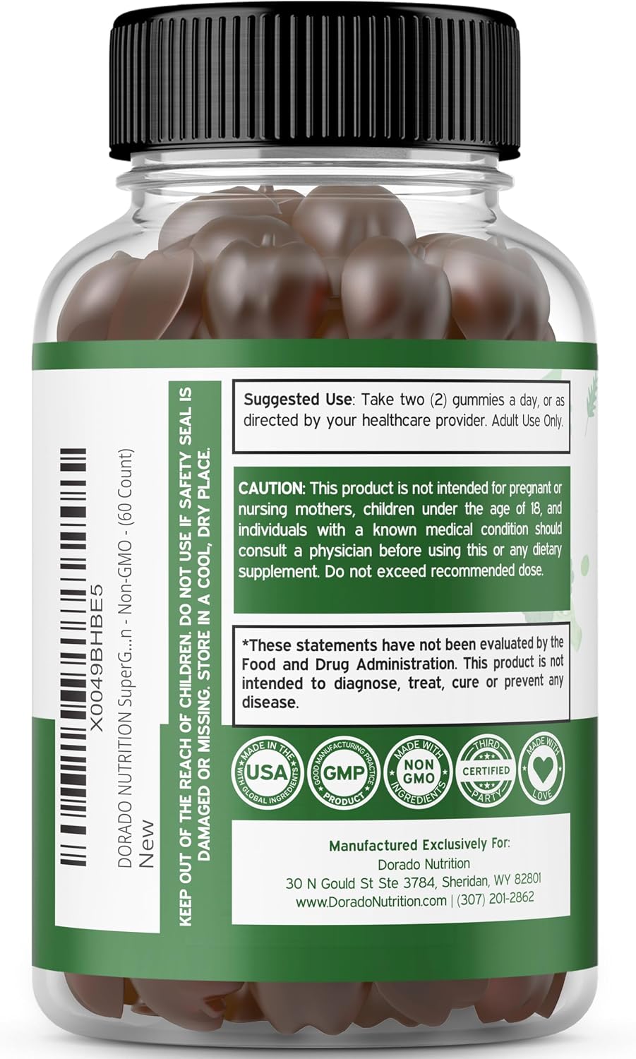 Supergreens Gummies - Gomitas de Superalimentos con Frambuesa (60 uds)